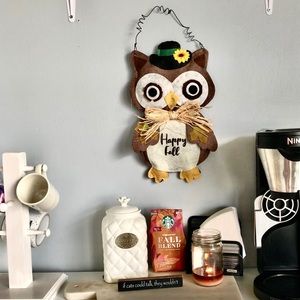 Owl Hanging Fabric Fall Decor Owl “Happy Fall”